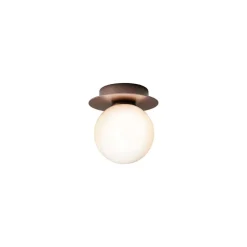 Nuura Liila 1 væg-/loftlampe, Ø 14 cm IP44, bronze/opal