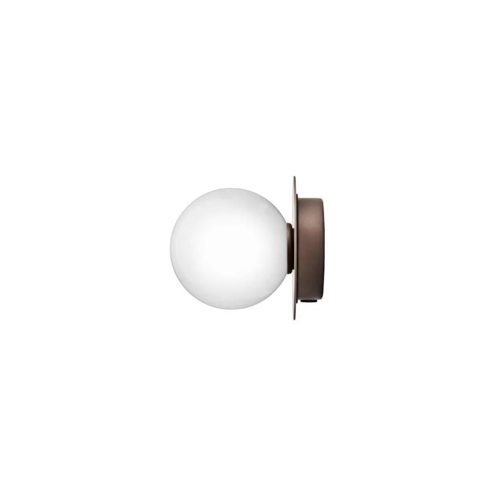 Nuura Liila 1 væg-/loftlampe, Ø 14 cm IP44, bronze/opal