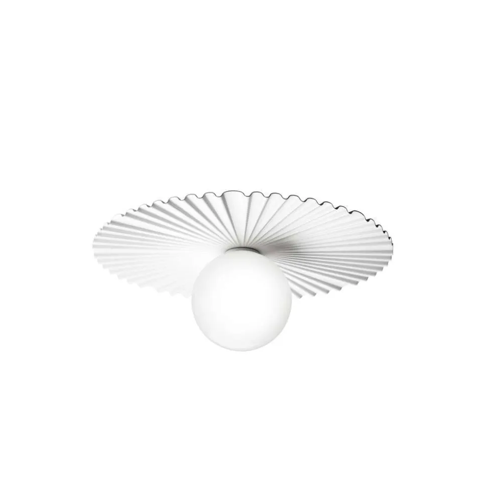 Nuura Liila Muuse væglampe, Ø 42 cm, IP44, hvid/opal