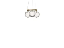 Nuura lysekrone Miira 3 Circular, Ø 54 cm, messing/klar
