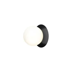 Nuura væglampe Liila 1, Ø 16 cm, IP44, sort/opal