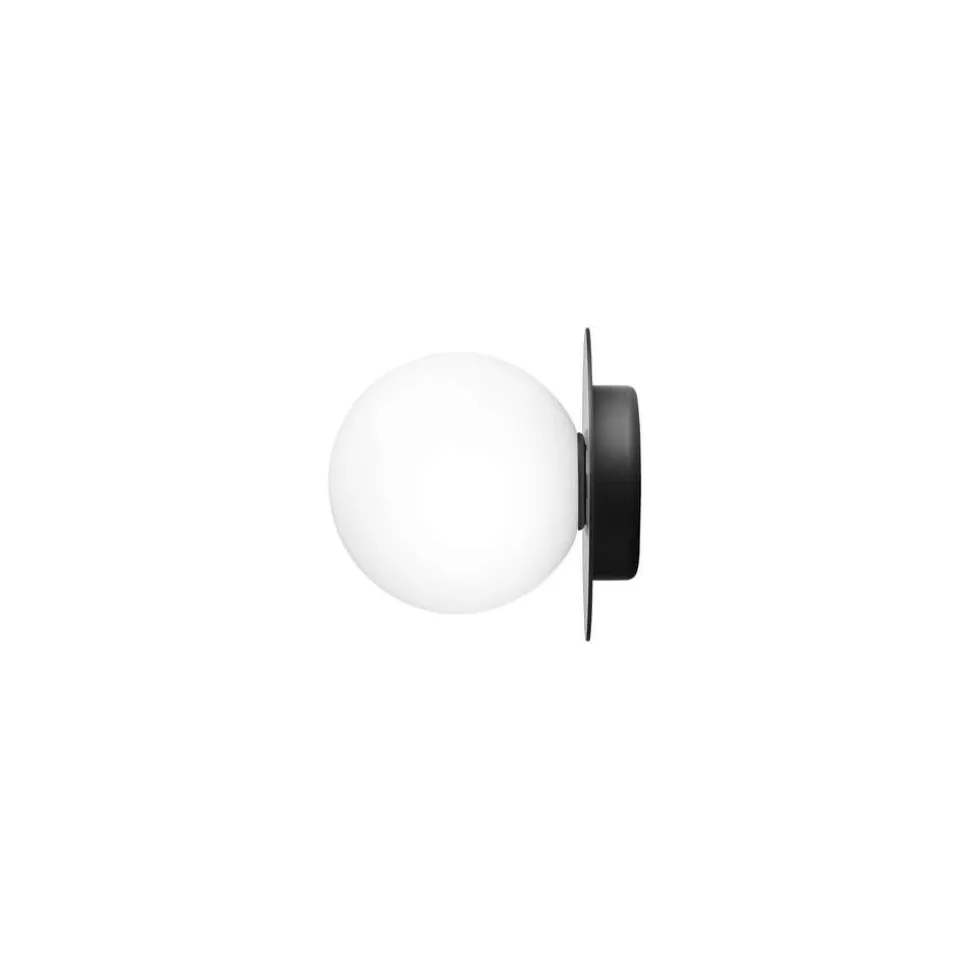 Nuura væglampe Liila 1, Ø 16 cm, IP44, sort/opal