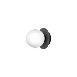 Nuura væglampe Liila 1, Ø 14 cm, IP44 , sort/opal
