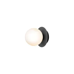 Nuura væglampe Liila 1, Ø 14 cm, IP44 , sort/opal
