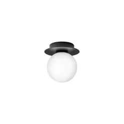 Nuura væglampe Liila 1, Ø 14 cm, IP44 , sort/opal