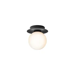 Nuura væglampe Liila 1, Ø 14 cm, IP44 , sort/opal