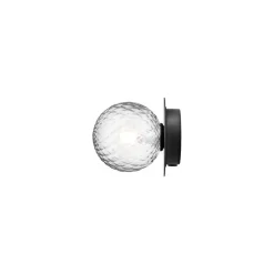 Nuura væglampe Liila 1, Ø 14 cm, IP44, sort/klar