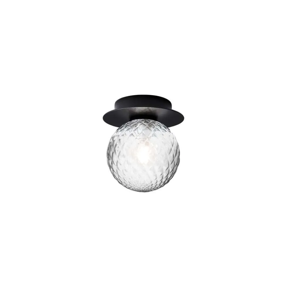 Nuura væglampe Liila 1, Ø 14 cm, IP44, sort/klar