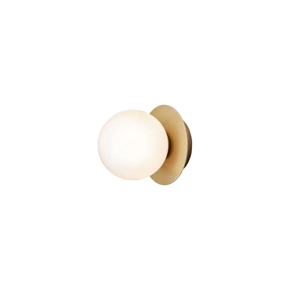 Nuura væglampe Liila 1, Ø 14 cm, IP44, guld/opal