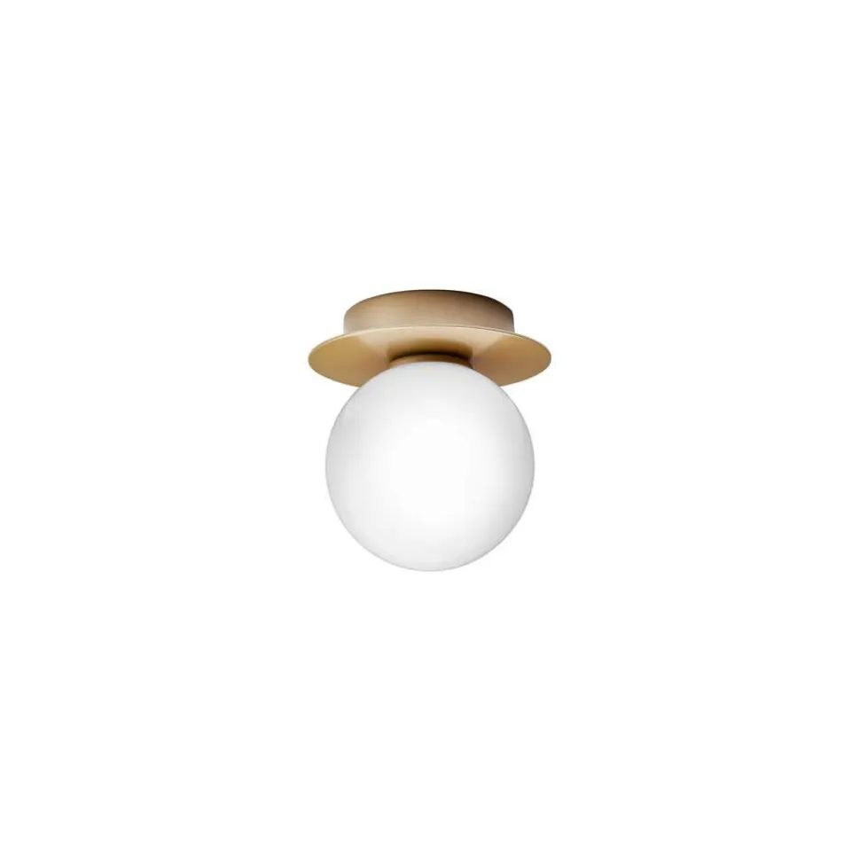 Nuura væglampe Liila 1, Ø 14 cm, IP44, guld/opal