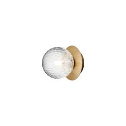Nuura væglampe Liila 1, IP44, Ø 14 cm, guld/klar