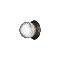 Nuura væglampe Liila 1 IP44 Ø 16,5 cm, sort/klar