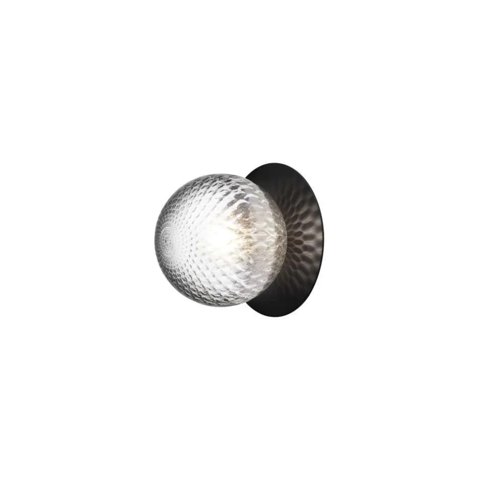 Nuura væglampe Liila 1 IP44 Ø 16,5 cm, sort/klar