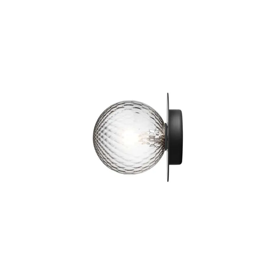 Nuura væglampe Liila 1 IP44 Ø 16,5 cm, sort/klar