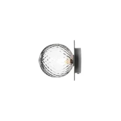 Nuura væglampe Liila 1, IP44, Ø 16,5 cm, sølv/klar