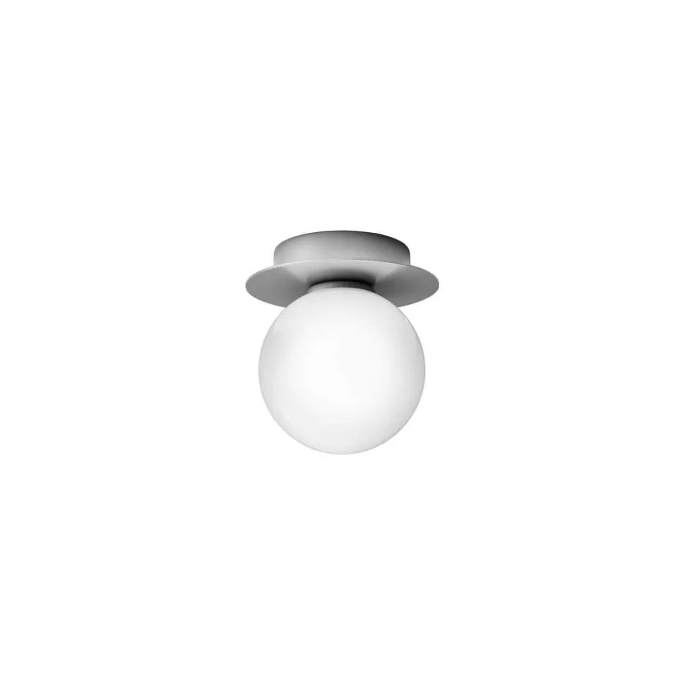 Nuura væglampe Liila 1 IP44, Ø 14 cm, sølv/opal