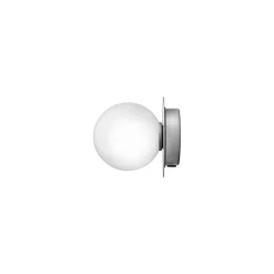 Nuura væglampe Liila 1 IP44, Ø 14 cm, sølv/opal