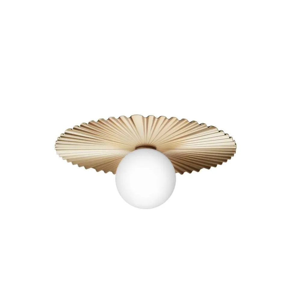 Nuura væglampe Liila Muuse, Ø 42 cm, IP44, guld/opal