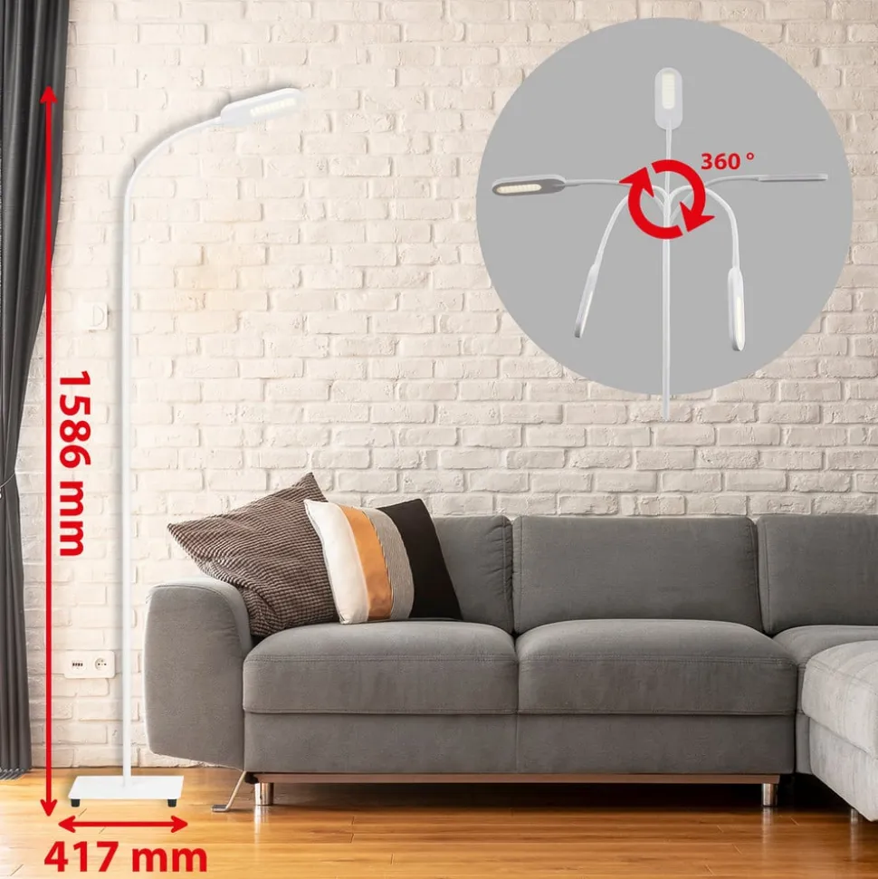 Office Step LED-gulvlampe, hvid, kan dæmpes, CCT