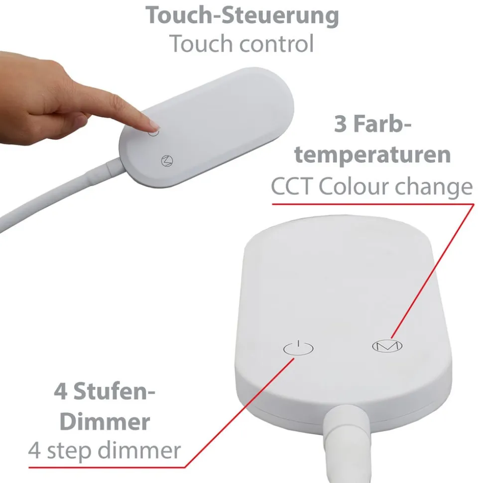 Office Step LED-gulvlampe, hvid, kan dæmpes, CCT
