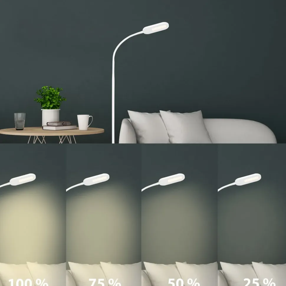Office Step LED-gulvlampe, hvid, kan dæmpes, CCT