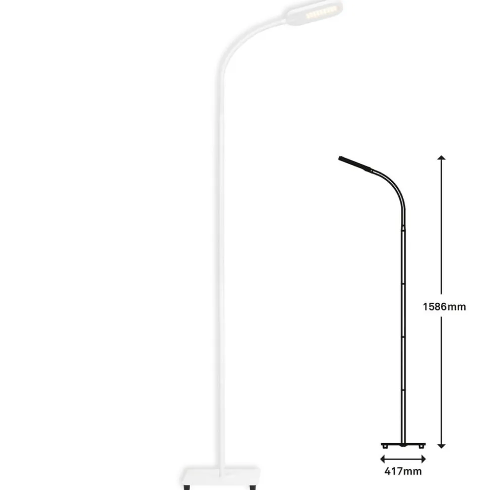 Office Step LED-gulvlampe, hvid, kan dæmpes, CCT