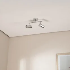 Oktano loftspot, kromfarvet Længde 30 cm 2 lyskilder metal