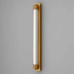 OLEV LED-væglampe CHARMER, brun, metal/glas, 2.700 K IP44
