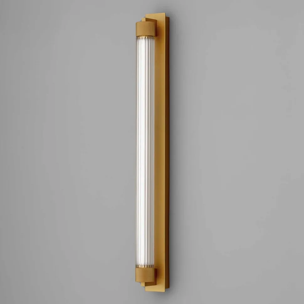OLEV LED-væglampe CHARMER, brun, metal/glas, 2.700 K IP44