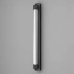 OLEV LED-væglampe CHARMER, sort metal/glas 2.700 K IP44