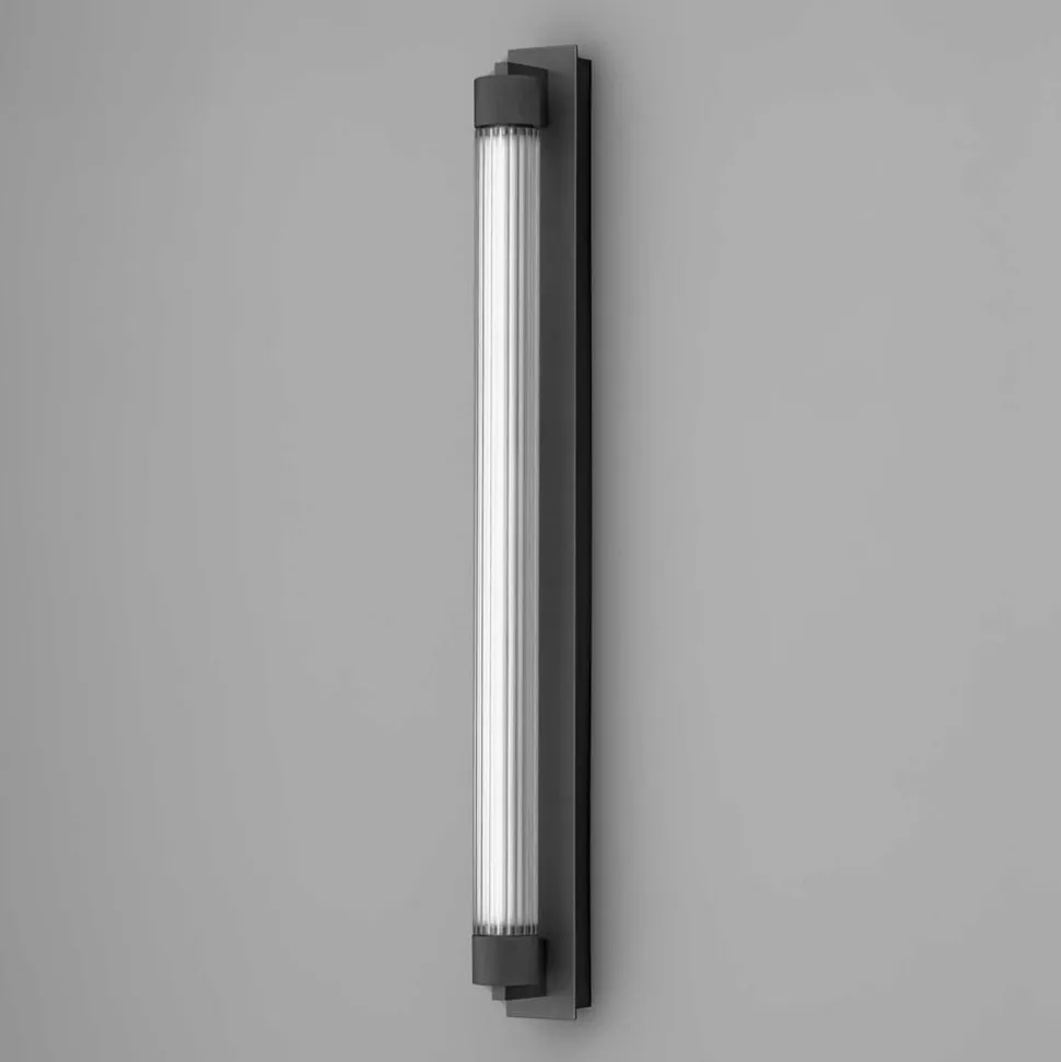 OLEV LED-væglampe CHARMER, sort metal/glas 2.700 K IP44