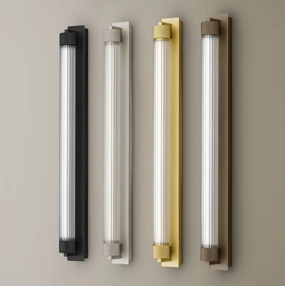 OLEV LED-væglampe CHARMER, sort metal/glas 2.700 K IP44