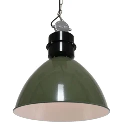 Olivengrøn Frisk pendellampe i industridesign