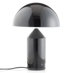 Oluce Atollo bordlampe, aluminium, Ø 25 cm, sort