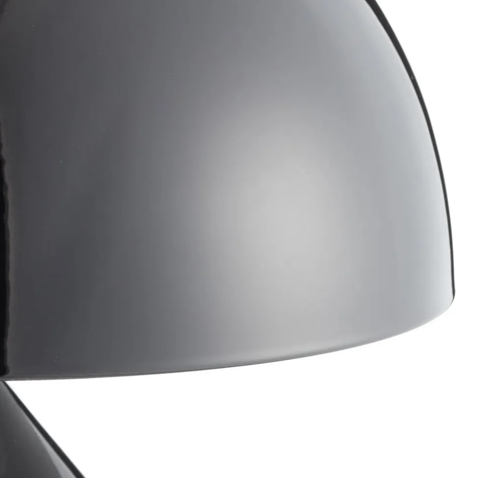 Oluce Atollo bordlampe, dæmpbar, Ø38cm, sort
