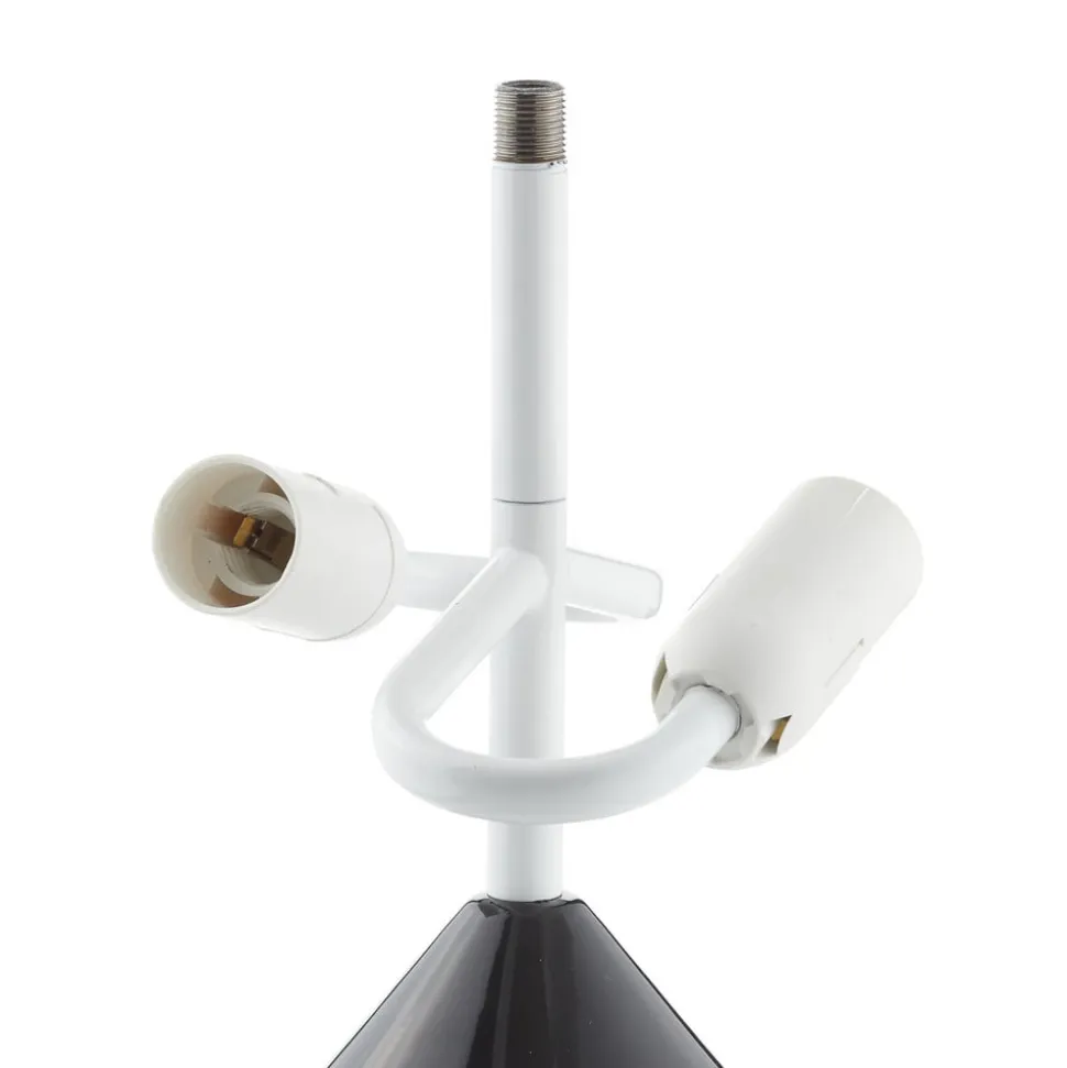 Oluce Atollo bordlampe, dæmpbar, Ø38cm, sort
