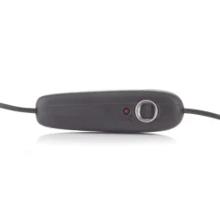 Oluce Atollo bordlampe, dæmpbar, Ø38cm, sort