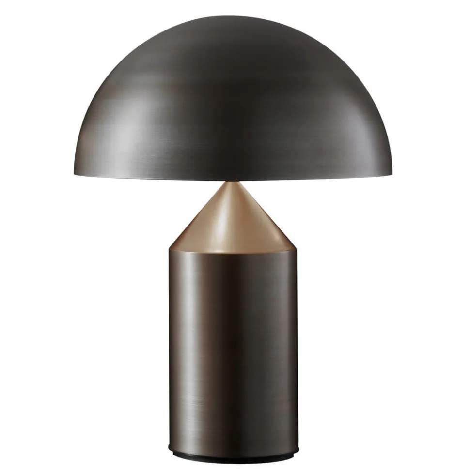 Oluce Atollo bordlampe, dæmpbar, Ø38cm, bronze