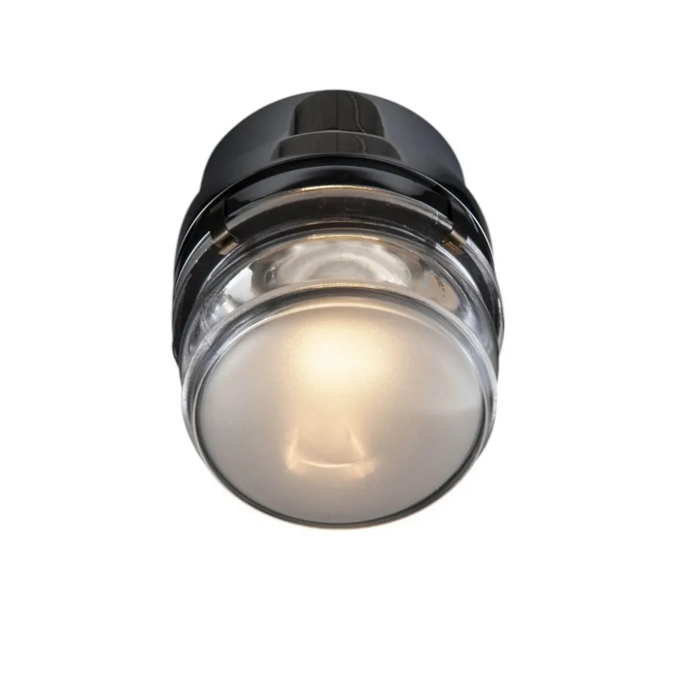 Oluce LED-væglampe Fresnel, kromfarvet, aluminium, glas, 2.700 K