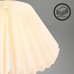 Origami bordlampe af hvidt papir, 27x26cm