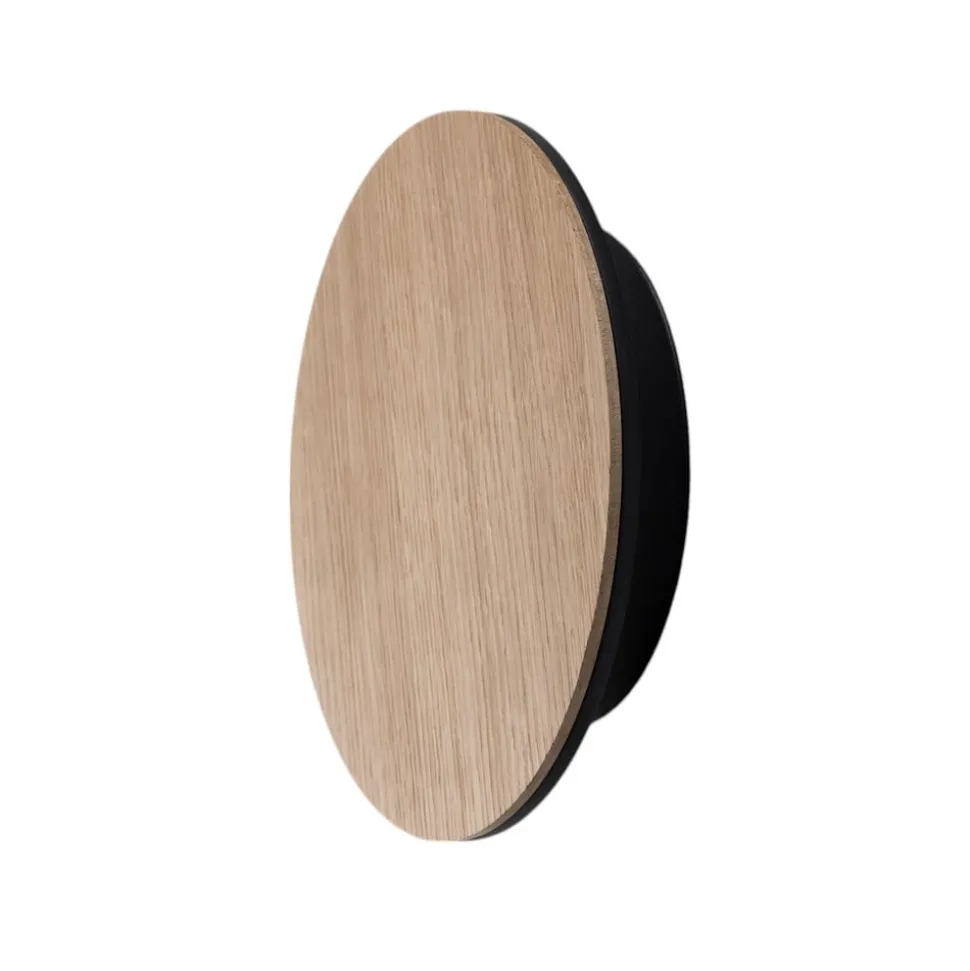 Orios LED-væglampe, træ, Ø 20 cm, indirekte spotlight
