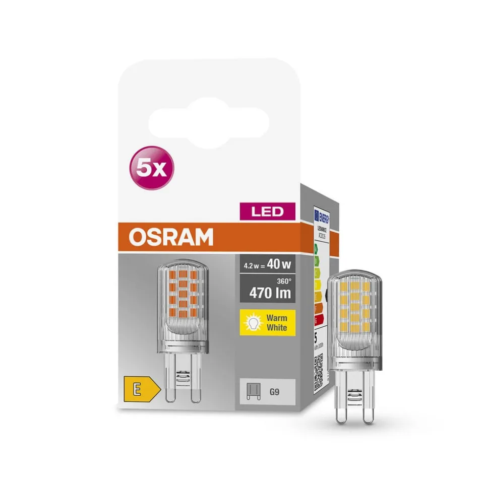 OSRAM Base PIN LED-stiftsokkelpære G9 4,2 W 470 lm 5 stk