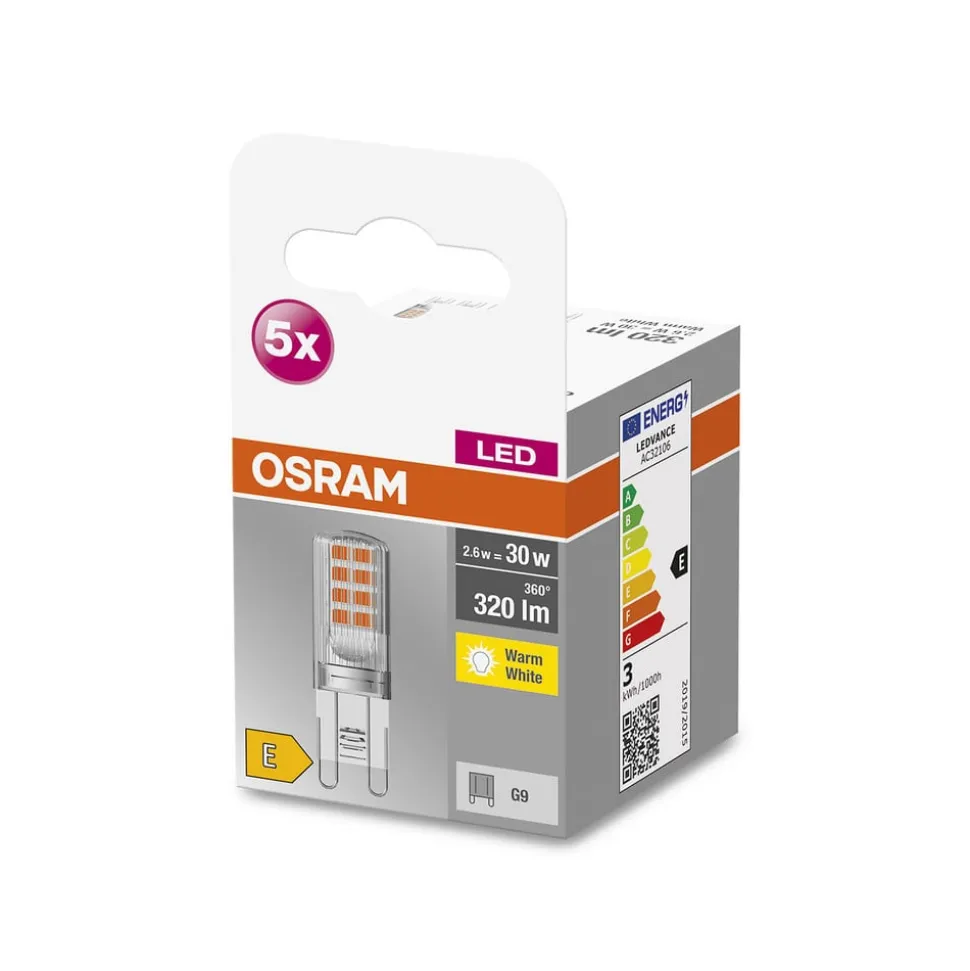 OSRAM Base PIN LED-stiftsokkelpære G9 2,6 W 320 lm 5 stk