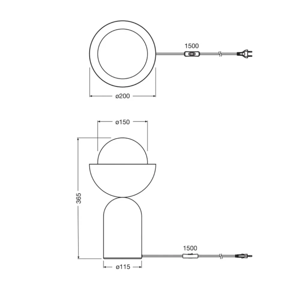 OSRAM bordlampe Decor Bowl, sort, stål, E14