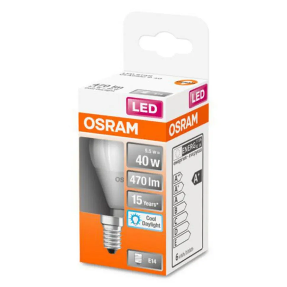 OSRAM Classic P LED-pære E14 4,9W 6.500K mat