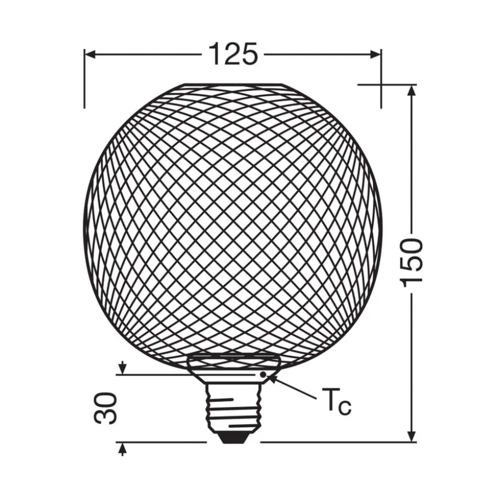 OSRAM Decor LED Flat Globe E27 3,5W sort 2.700K metal