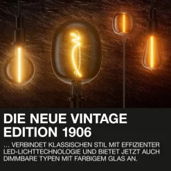 OSRAM filament kertepære Vintage 1906, E14 Filament 4W 824 gold