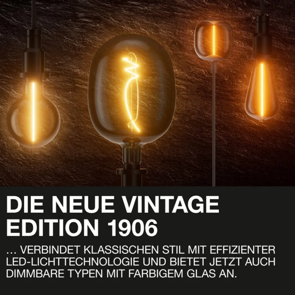 OSRAM filament kertepære Vintage 1906, E14 Filament 4W 824 gold