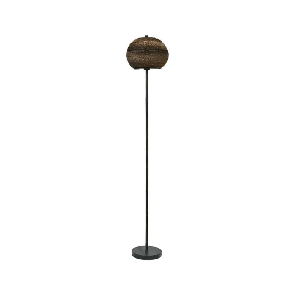 OSRAM gulvlampe BALL, brun, højde 160 cm, bølgepap, E27