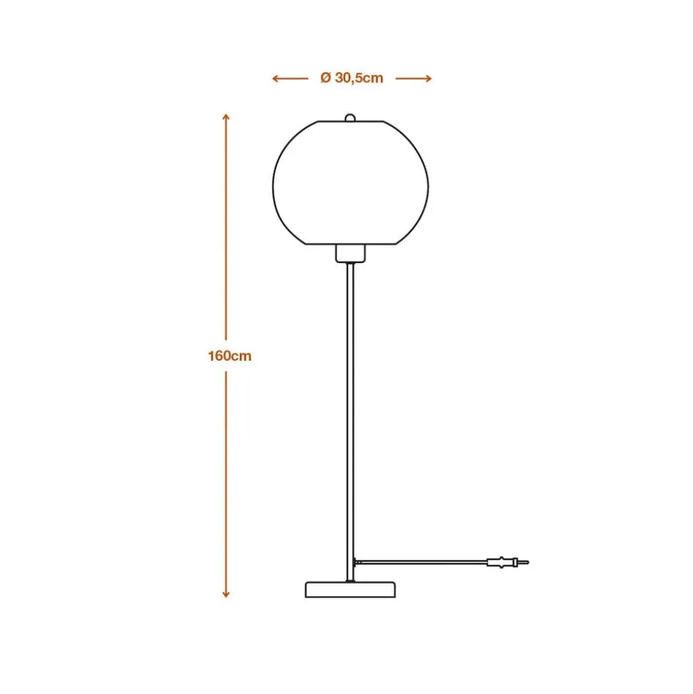 OSRAM gulvlampe BALL, brun, højde 160 cm, bølgepap, E27